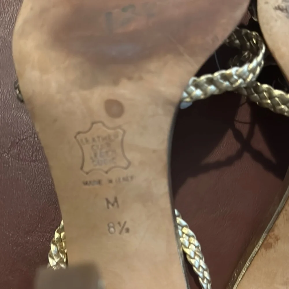 Michael Kors Leather Gold Heel Sandals